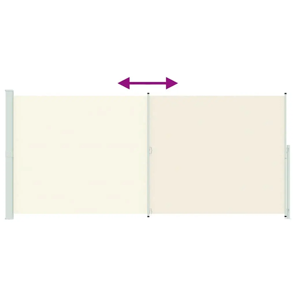 Retractable Side Awning Outdoor Privacy Screen 220x500cm Cream