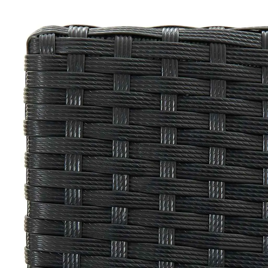 4-Piece Black Poly Rattan Bar Stool Set