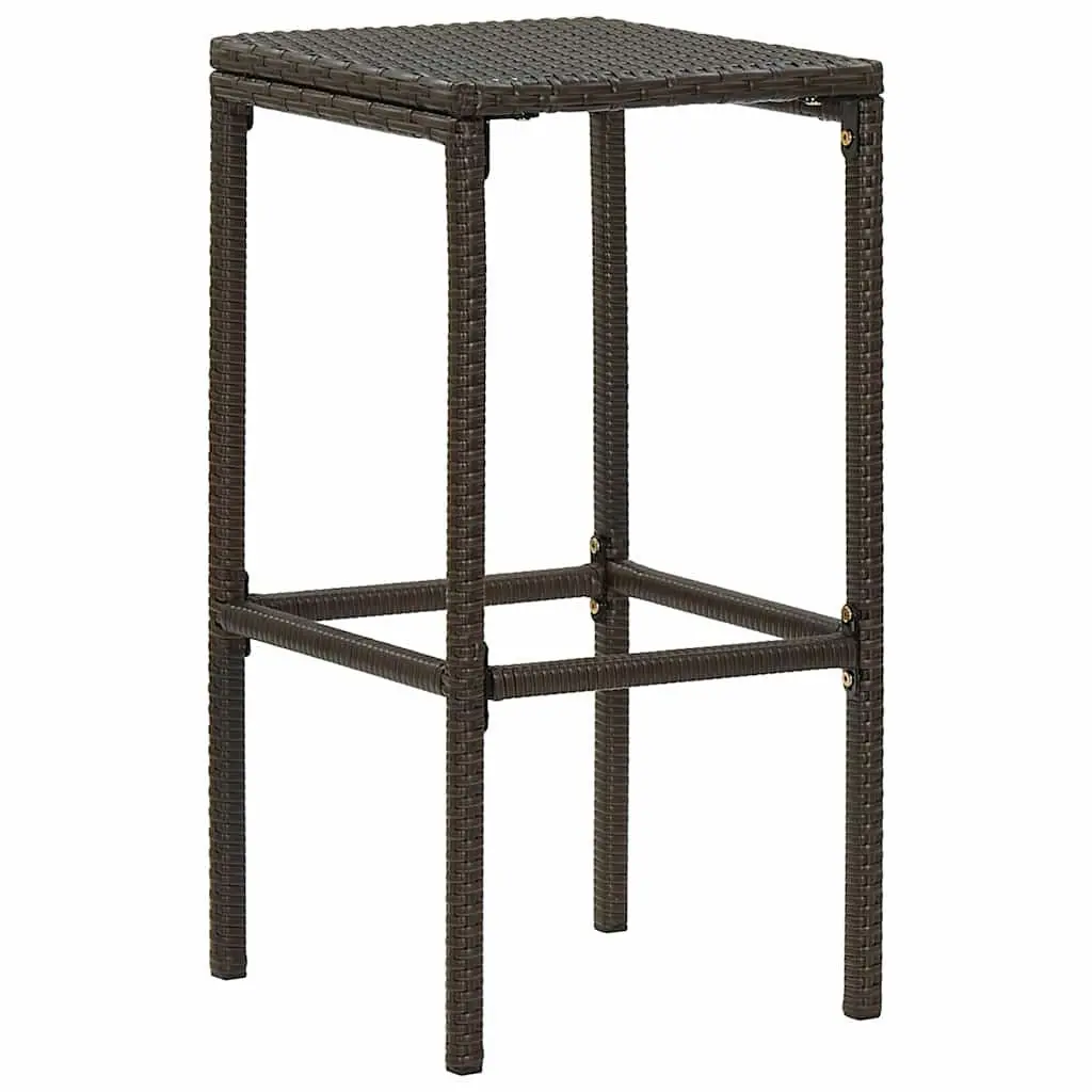 Bar Stools with Cushions 3 pcs Brown Rattan Counter Height Dining Chair Set