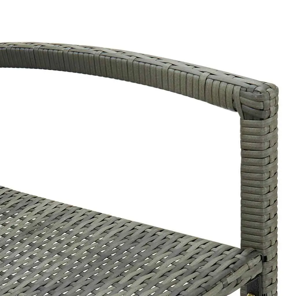 Outdoor Bar Stools Garden Seating 4 Pieces Grey PE Rattan