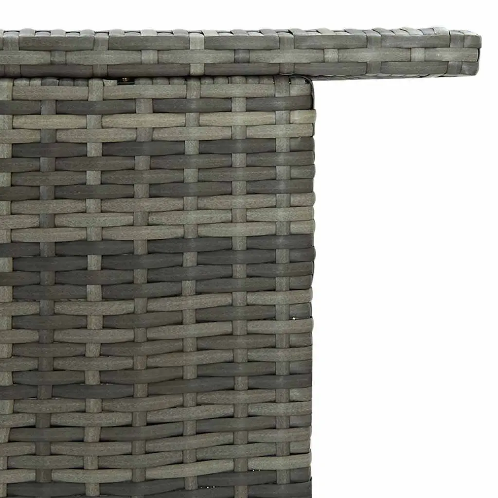 Grey Outdoor Bar Table 2-Tier Counter Height Garden Pub Furniture PE Rattan