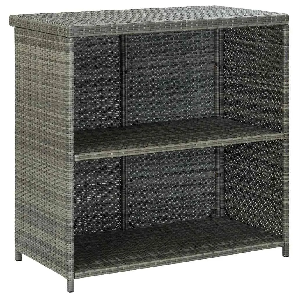 3 Piece Bar Set Outdoor Garden Table Stools Grey Poly Rattan