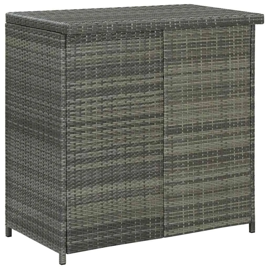 3 Piece Bar Set Outdoor Garden Table Stools Grey Poly Rattan