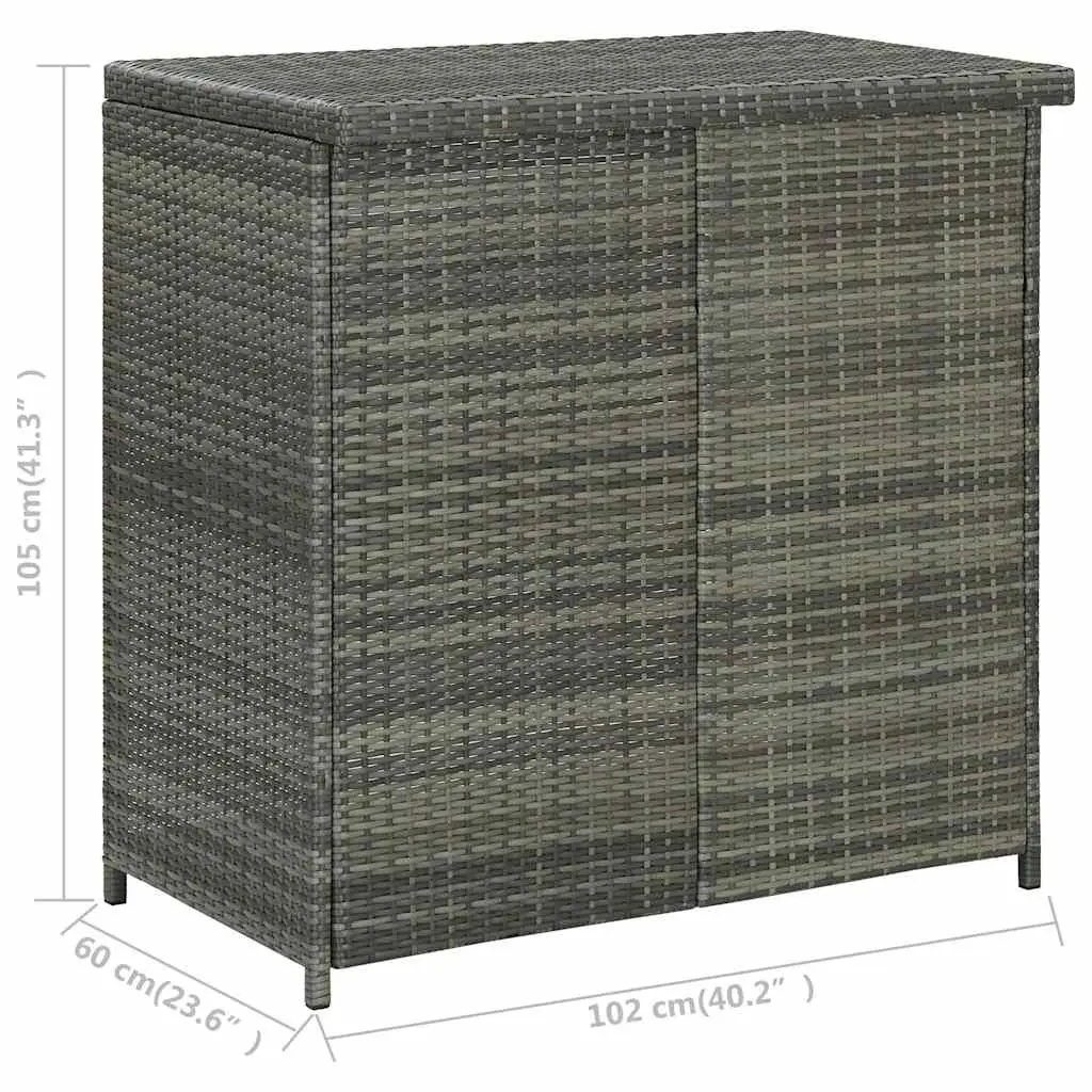 3 Piece Bar Set Outdoor Garden Table Stools Grey Poly Rattan