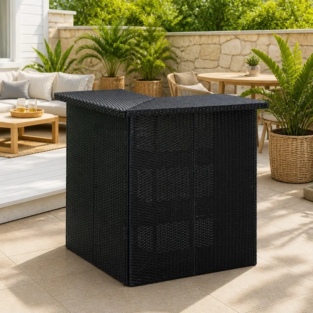 Corner Bar Table Black with Storage Shelves 100 x 50 x 105 cm