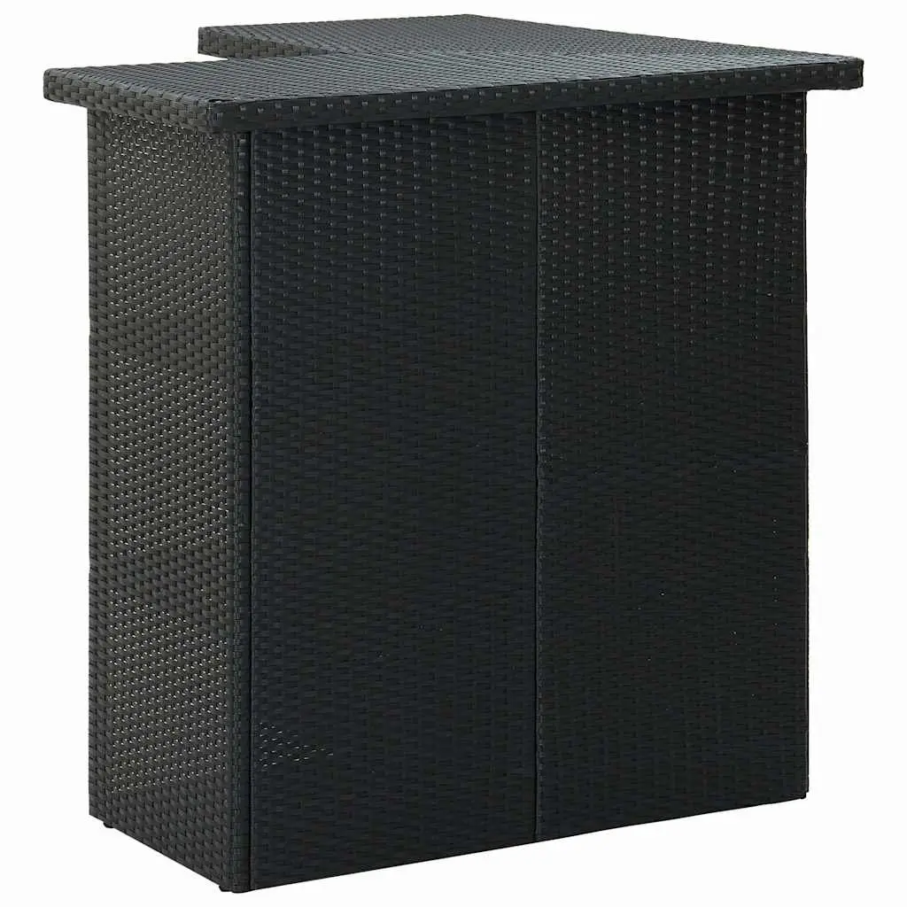 Corner Bar Table Black with Storage Shelves 100 x 50 x 105 cm