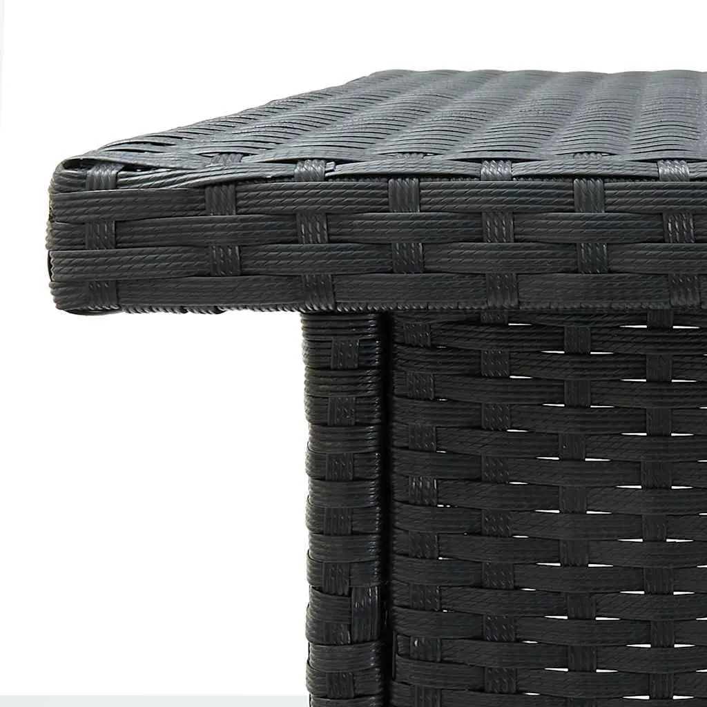Corner Bar Table Black with Storage Shelves 100 x 50 x 105 cm