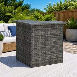 Reliable Grey Corner Bar Table with Shelves