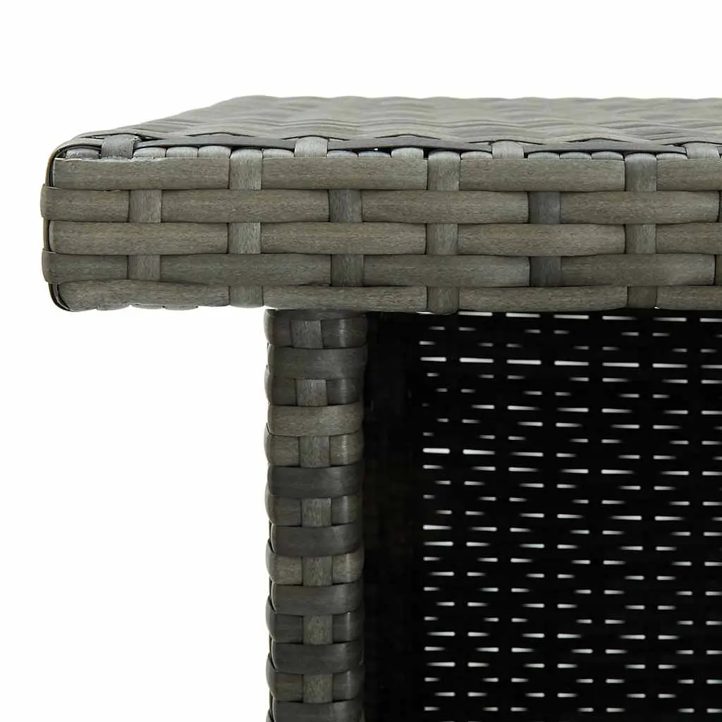 Grey Corner Bar Table with Shelves