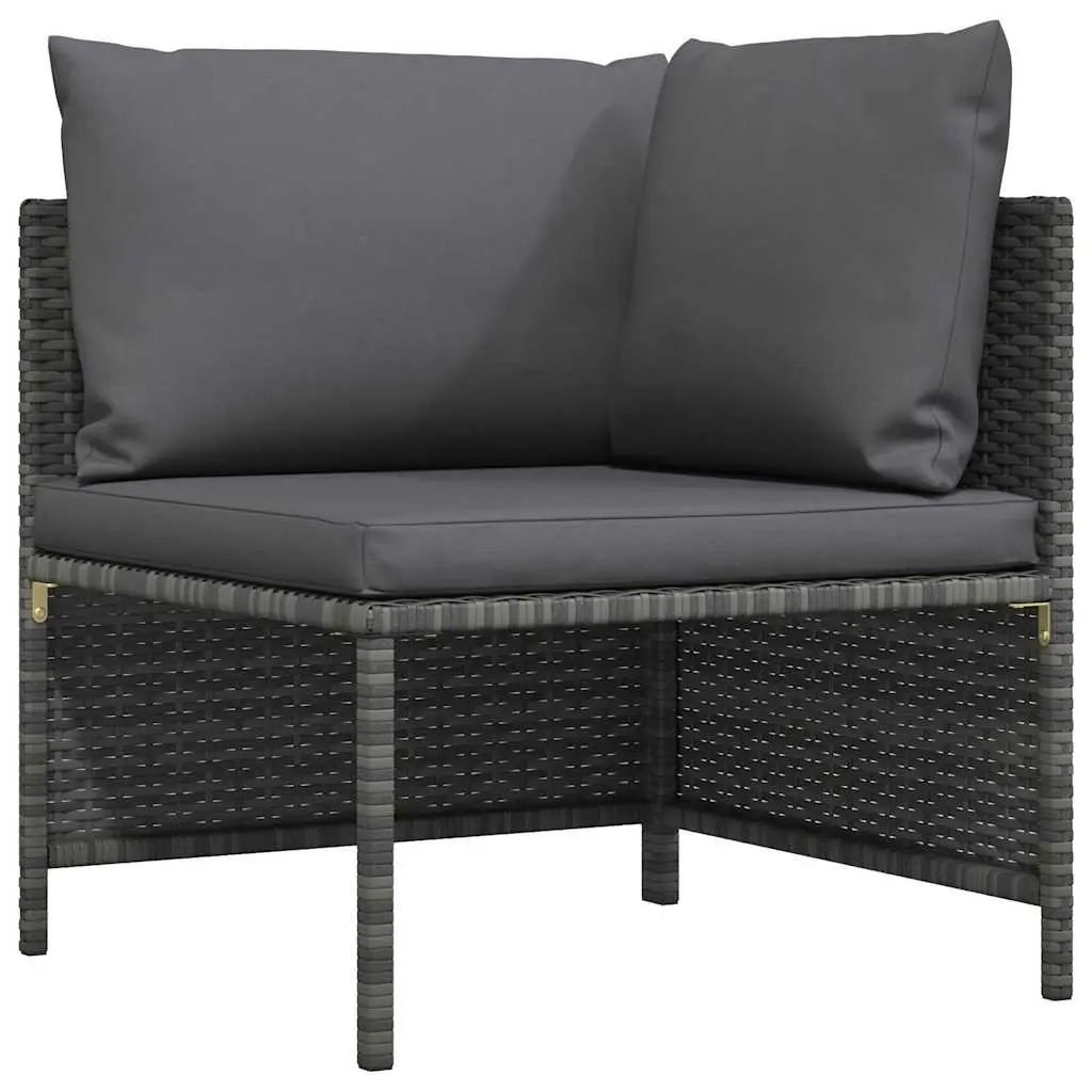 Outdoor Sectional Corner Sofa Grey PE Rattan Weather-Resistant