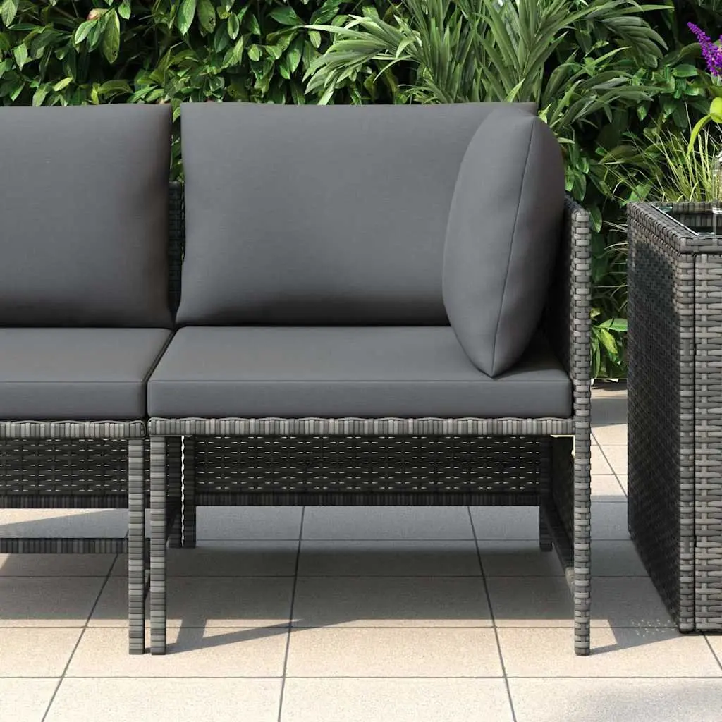 Outdoor Sectional Corner Sofa Grey PE Rattan Weather-Resistant