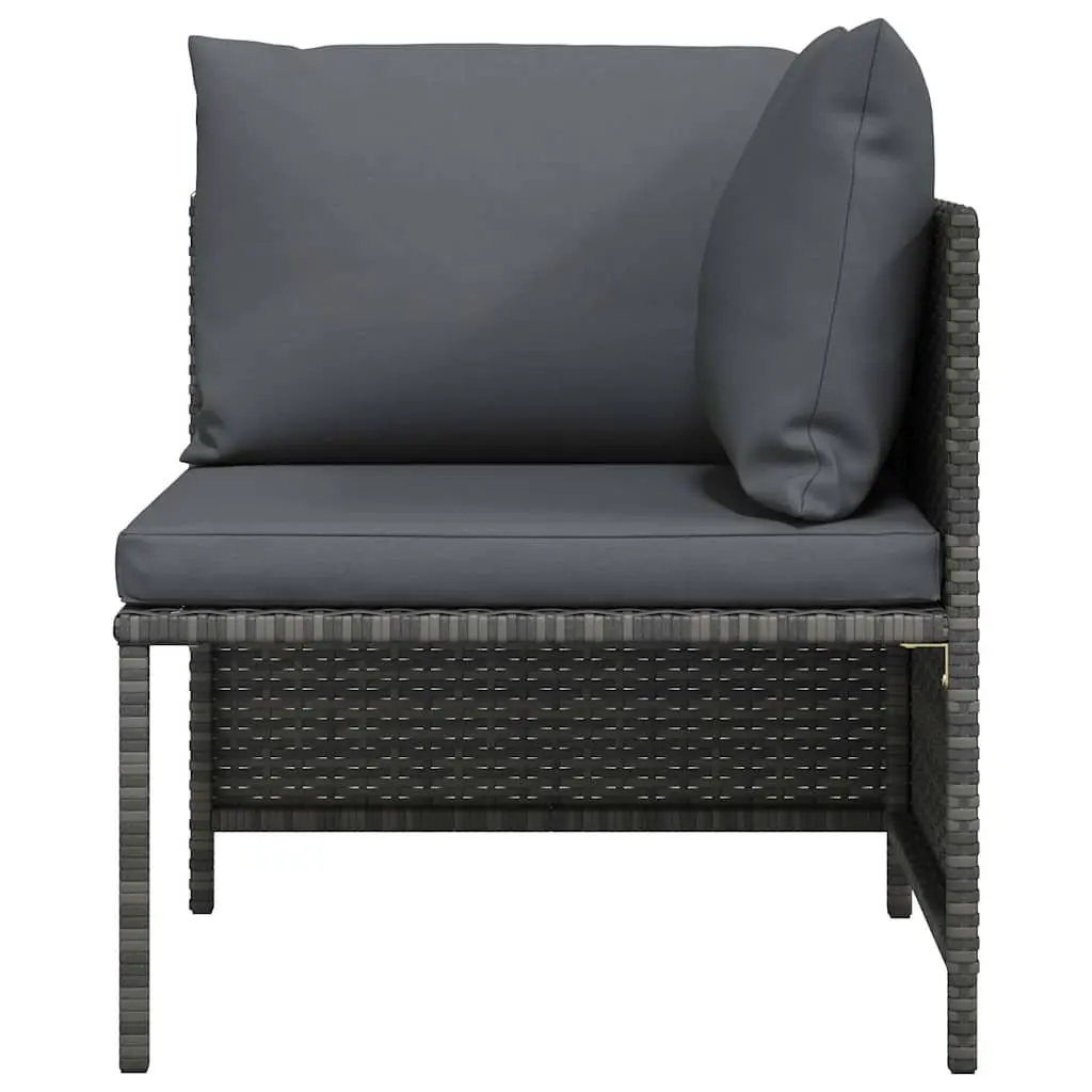 Outdoor Sectional Corner Sofa Grey PE Rattan Weather-Resistant