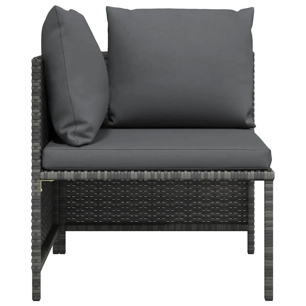 Outdoor Sectional Corner Sofa Grey PE Rattan Weather-Resistant