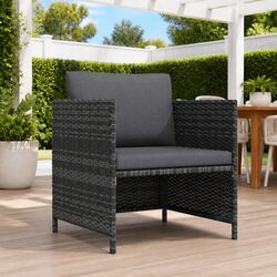 Outdoor Sectional Sofa Unit Grey Poly Rattan Garden Lounge Modular Seating