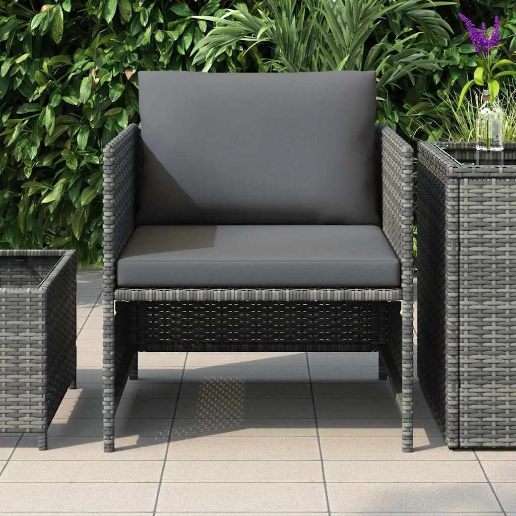 Outdoor Sectional Sofa Unit Grey Poly Rattan Garden Lounge Modular Seating