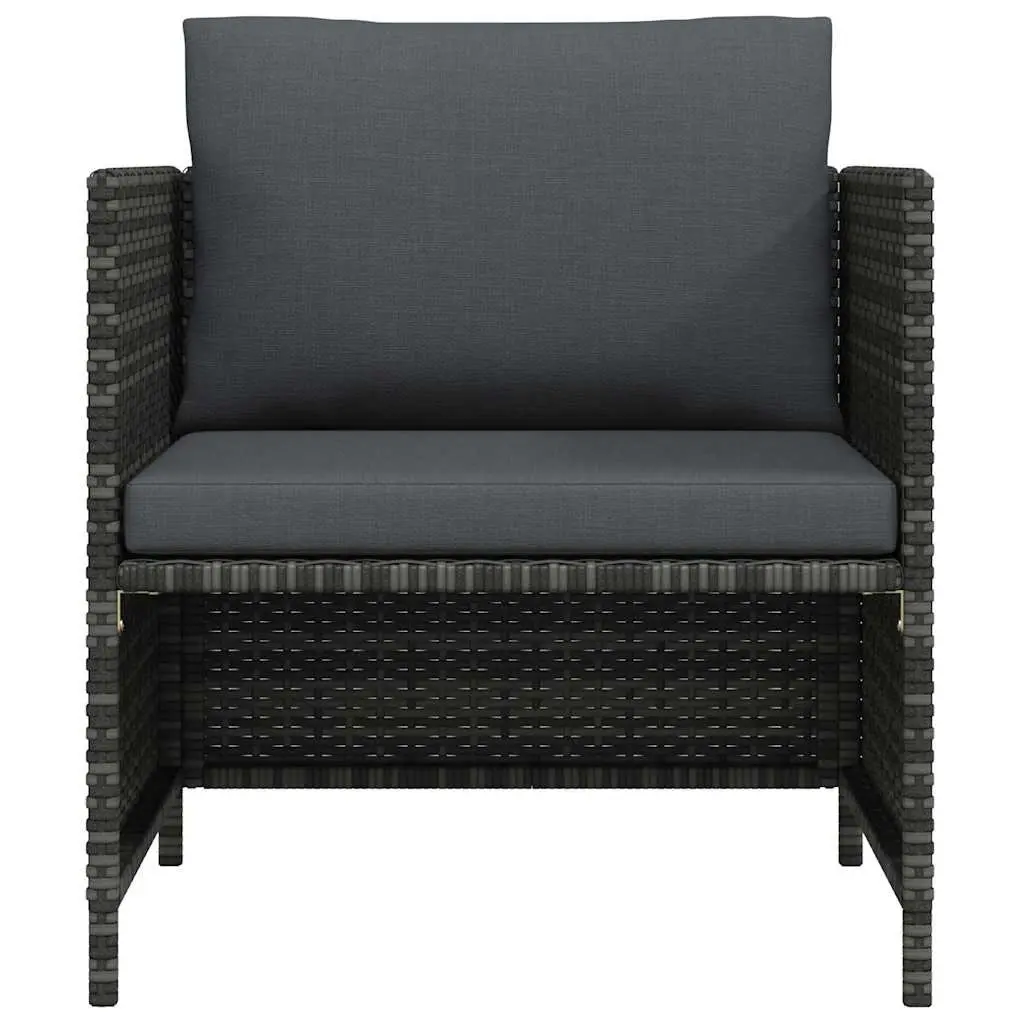 Outdoor Sectional Sofa Unit Grey Poly Rattan Garden Lounge Modular Seating