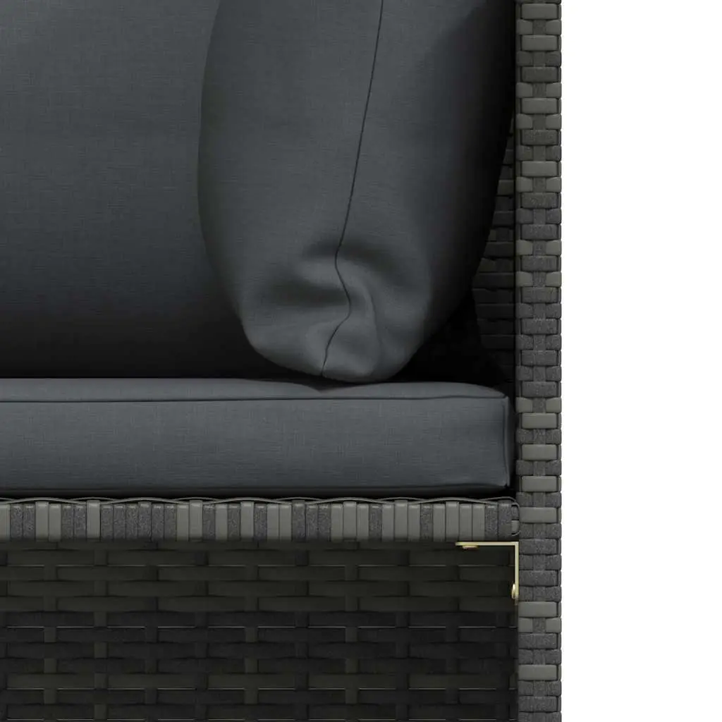 Outdoor Sectional Sofa Unit Grey Poly Rattan Garden Lounge Modular Seating