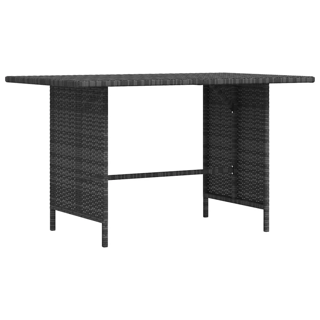 Garden Dining Table Grey Poly Rattan Outdoor Patio Furniture 110 x 70 x 65 cm