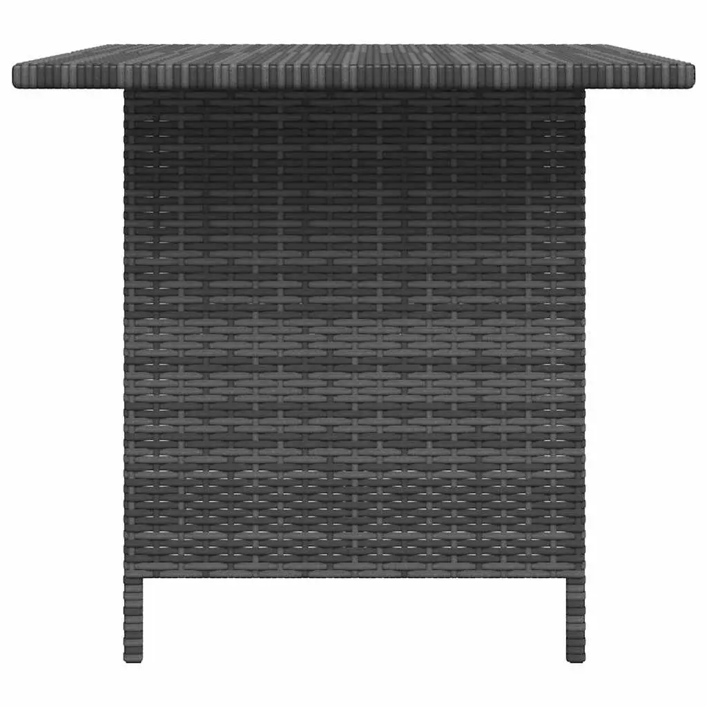 Garden Dining Table Grey Poly Rattan Outdoor Patio Furniture 110 x 70 x 65 cm
