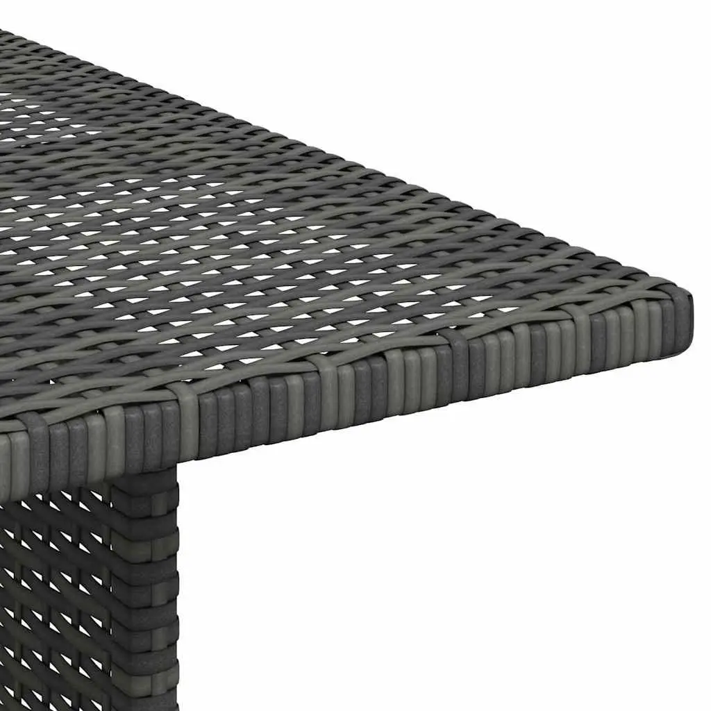 Garden Dining Table Grey Poly Rattan Outdoor Patio Furniture 110 x 70 x 65 cm