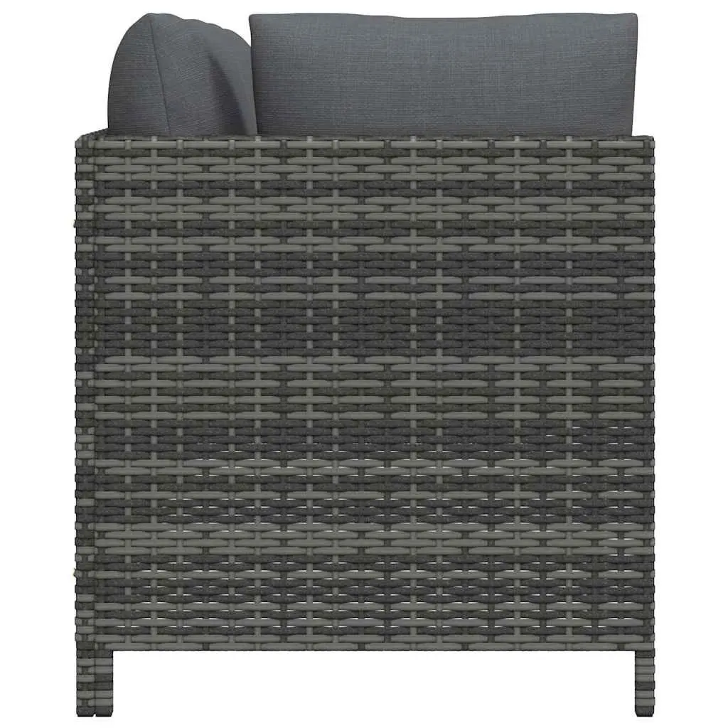 3-Seater Garden Sofa Outdoor Lounge PE Rattan Patio Furniture Grey