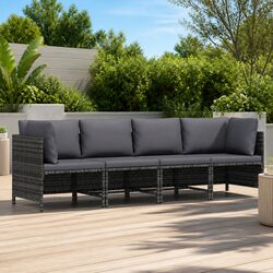 Comfy 4-Seater Garden Sofa in Grey - Practical and Stylish