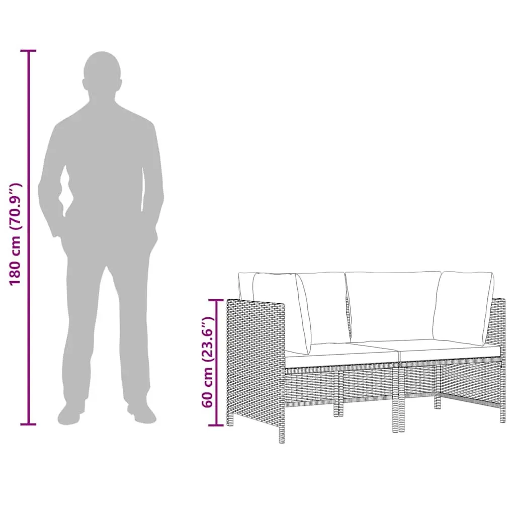 Garden Sofa Set Outdoor Lounge 2 Piece Grey Rattan