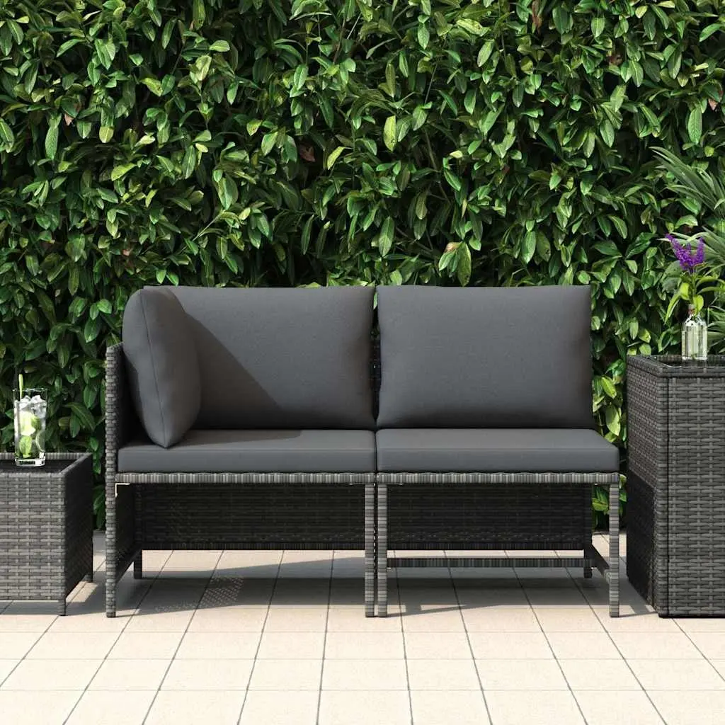 Garden Sofa Set Outdoor Lounge 2 Piece Grey Rattan
