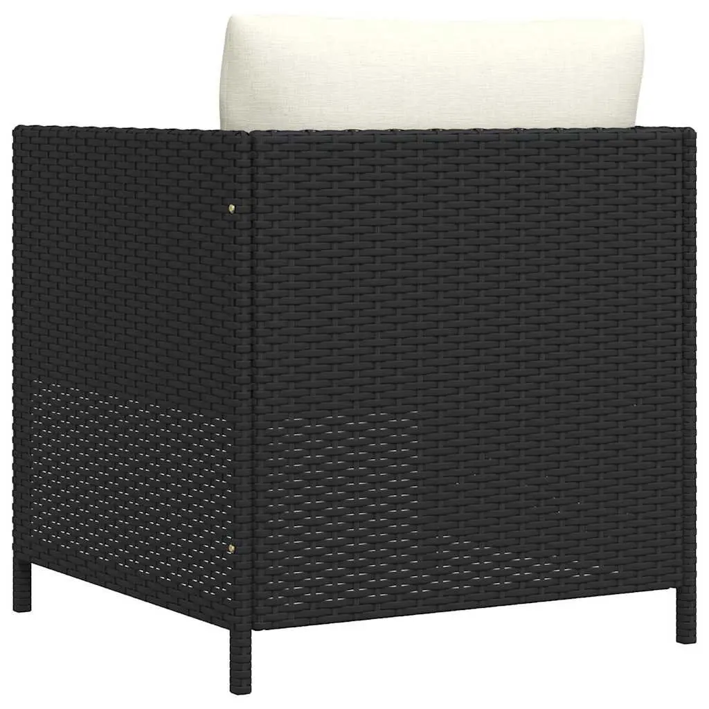 Outdoor Garden Sofa Modular Lounge Sectional Black PE Rattan with Cushions