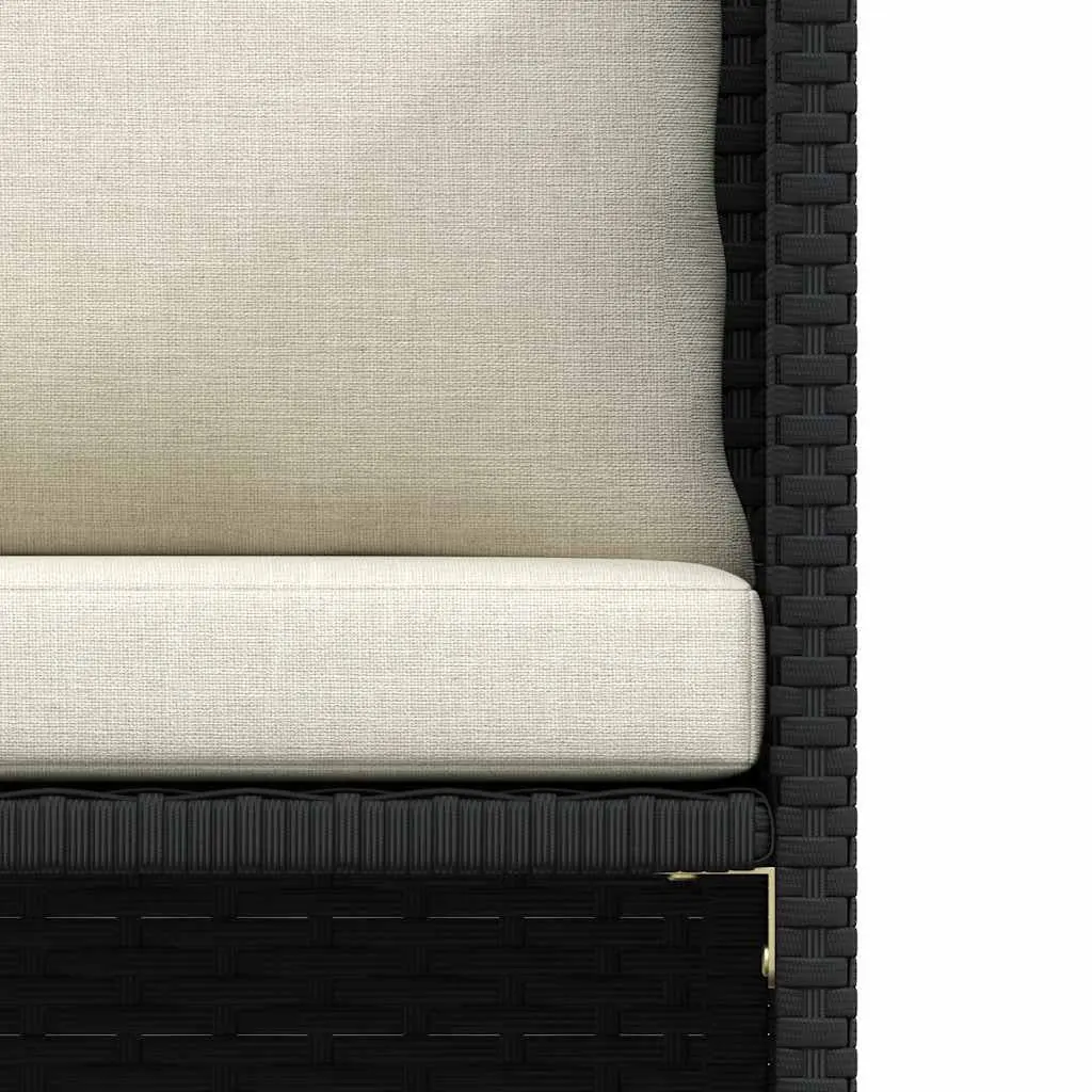 Outdoor Garden Sofa Modular Lounge Sectional Black PE Rattan with Cushions