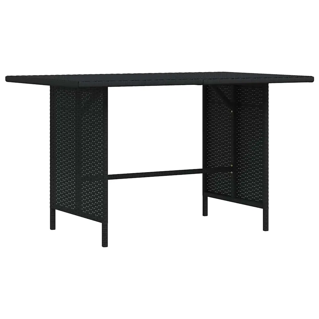 Outdoor Dining Table Garden Furniture Black Poly Rattan Patio 110x70x65cm