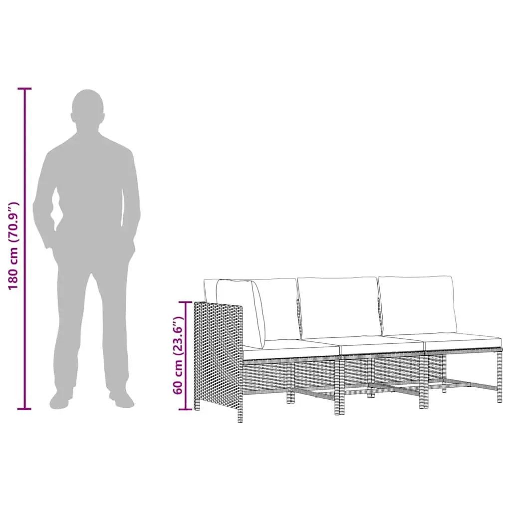 3-Piece Garden Sofa Set