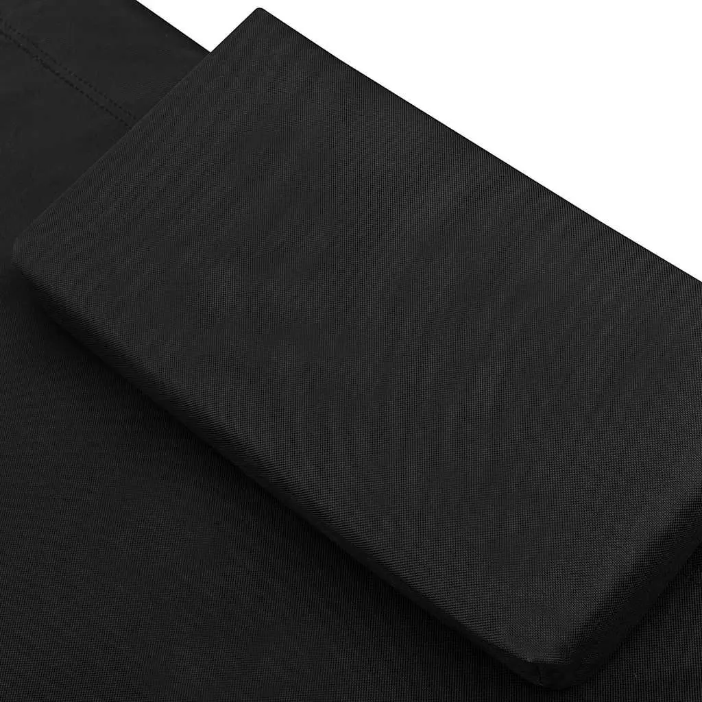 Outdoor Lounge Bed Sun Lounger Black with Pillows