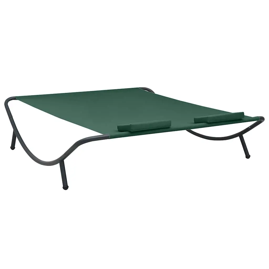 Outdoor Lounge Bed Garden Relaxation Furniture Green with Pillows