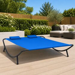 Comfortable and Practical Blue Lounge Bed for Outdoors