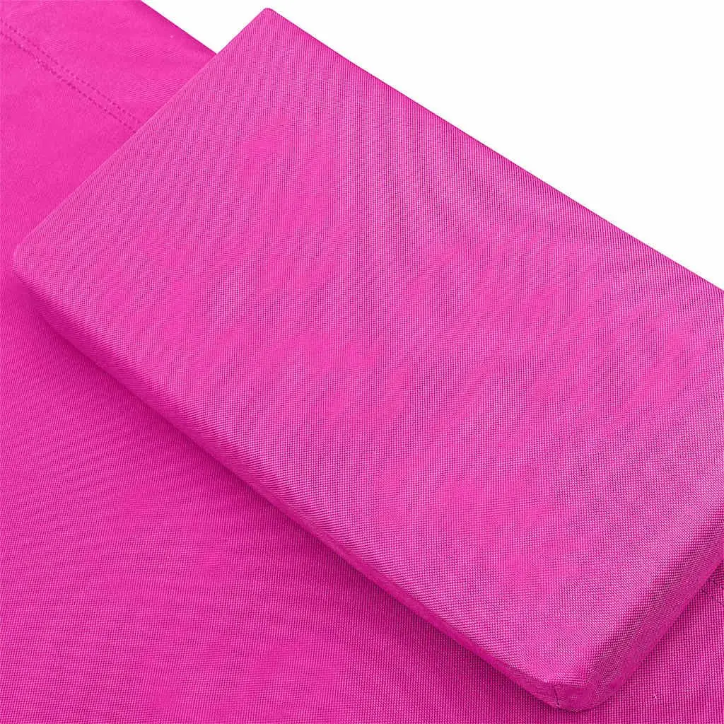 Outdoor Lounge Bed Pink Fabric Garden Patio Daybed with Pillows