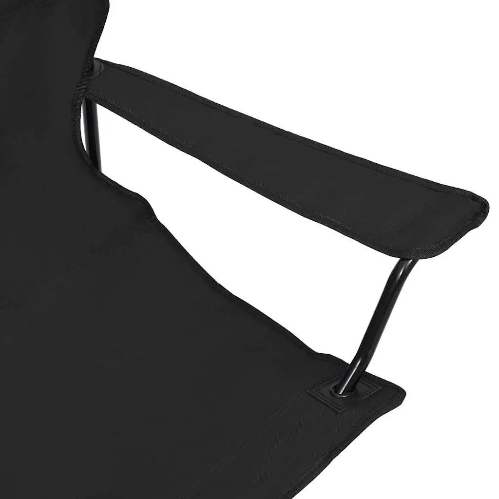 2-Seater Camping Chair Outdoor Portable Folding Double Seat Black