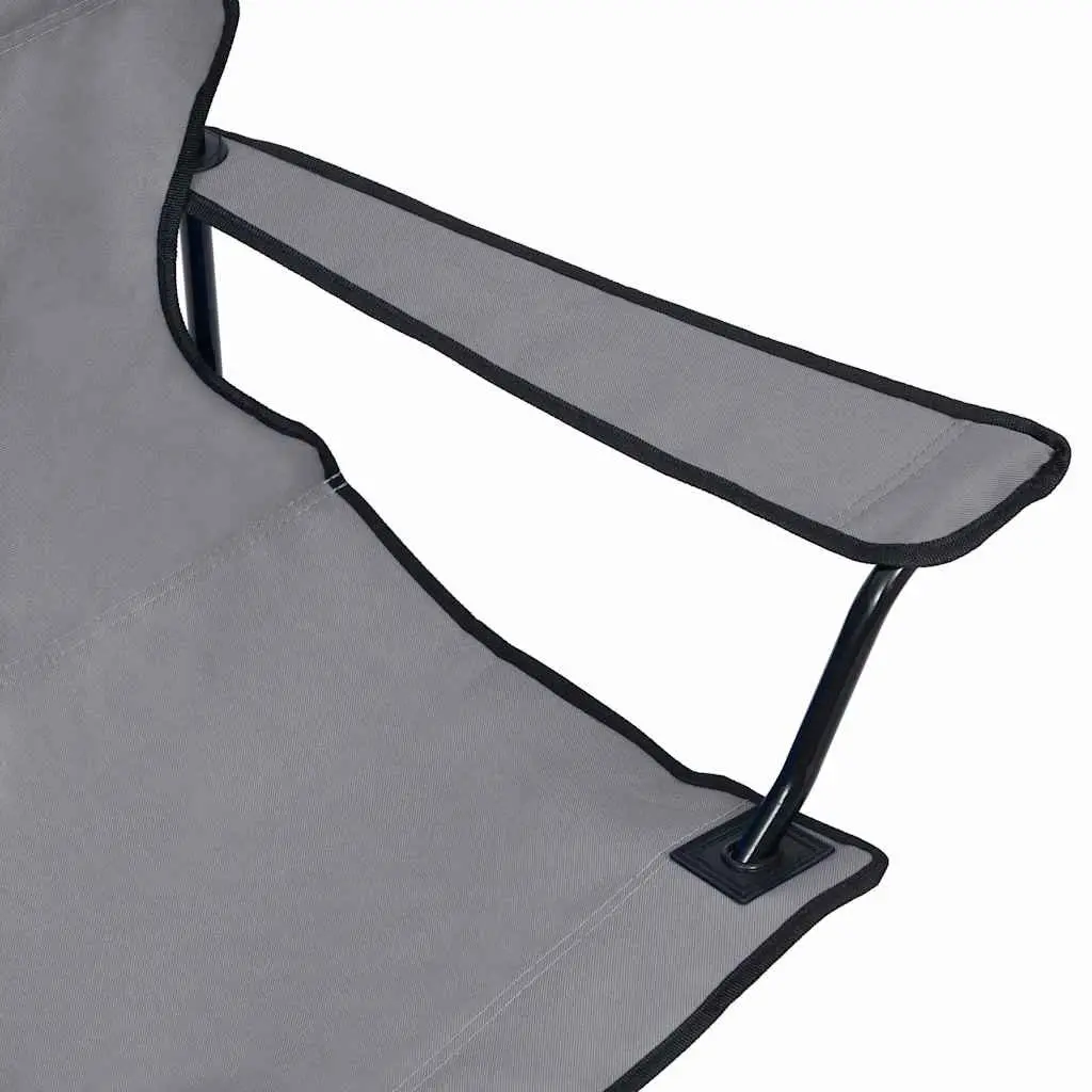 2-Seater Camping Chair Outdoor Portable Grey Steel Frame