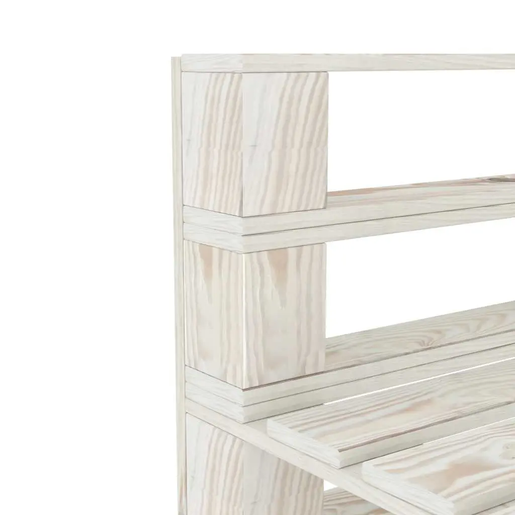 Garden Pallet Middle Sofa Wood White Outdoor Patio Modular Sofa Section Seat