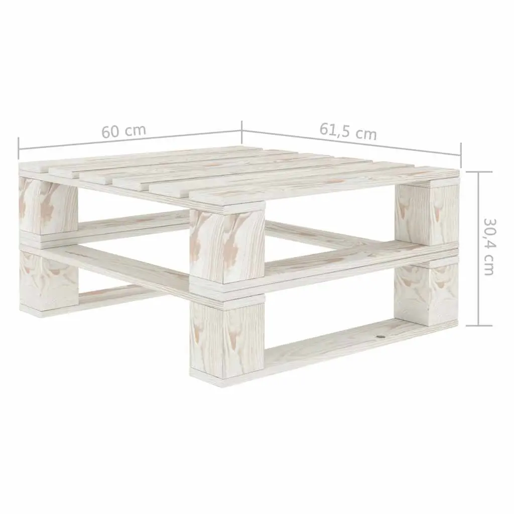 Pallet Table Outdoor White Wood Garden Furniture Bench Seating Lounger