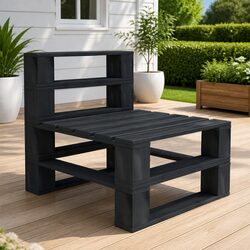 Practical Grey Garden Pallet Middle Sofa for Your Patio