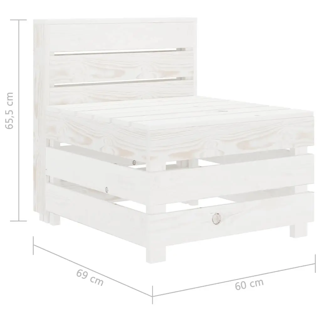 Garden Pallet Sofa Outdoor Lounge Seat White Wood Rustic