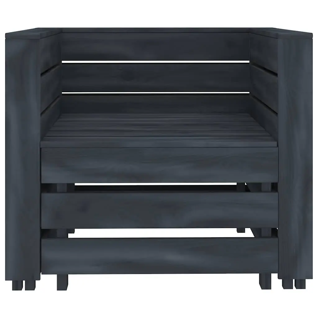 Garden Pallet Lounge Set Outdoor Furniture Grey Wood 2 Piece
