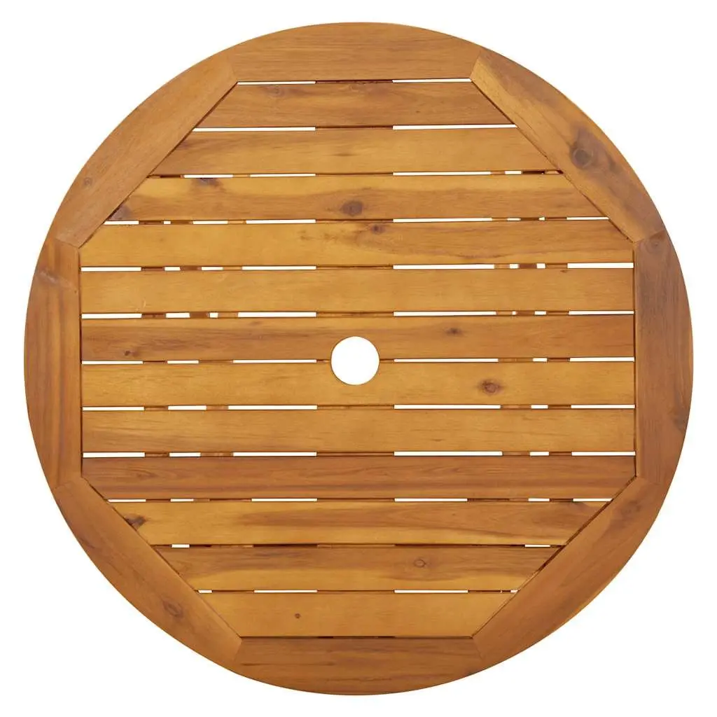 Folding Garden Table Outdoor Dining 70cm Brown Wooden Slatted
