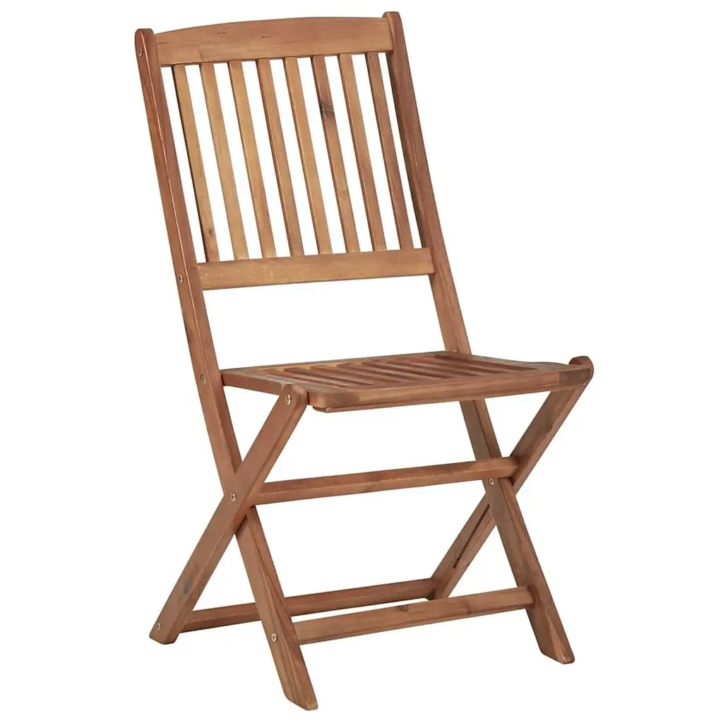 Folding Outdoor Chairs 2 pcs Garden Patio Dining Seating Set Brown