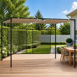 Practical 3x4m Taupe Gazebo Canopy for Outdoor Use