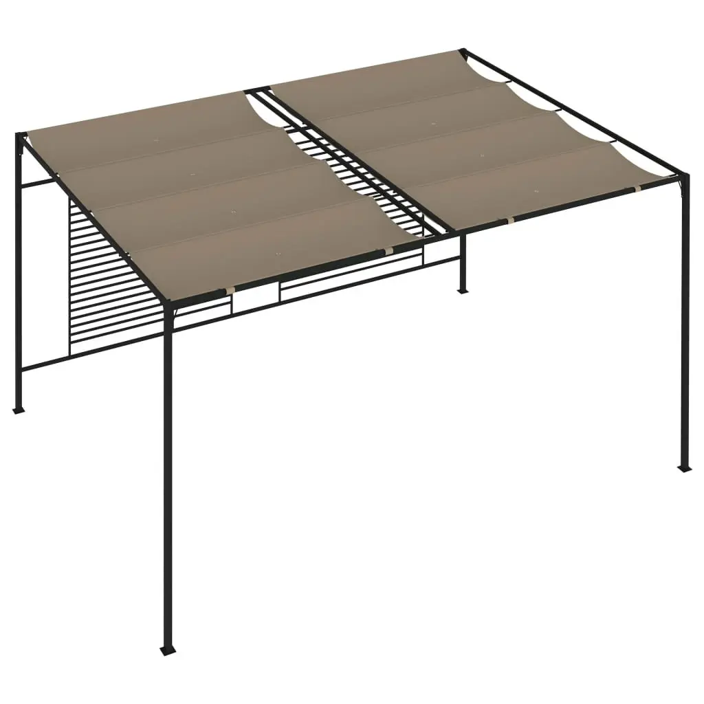 Garden Shelter Canopy Iron Retractable Roof Outdoor Gazebo 3x4m Taupe