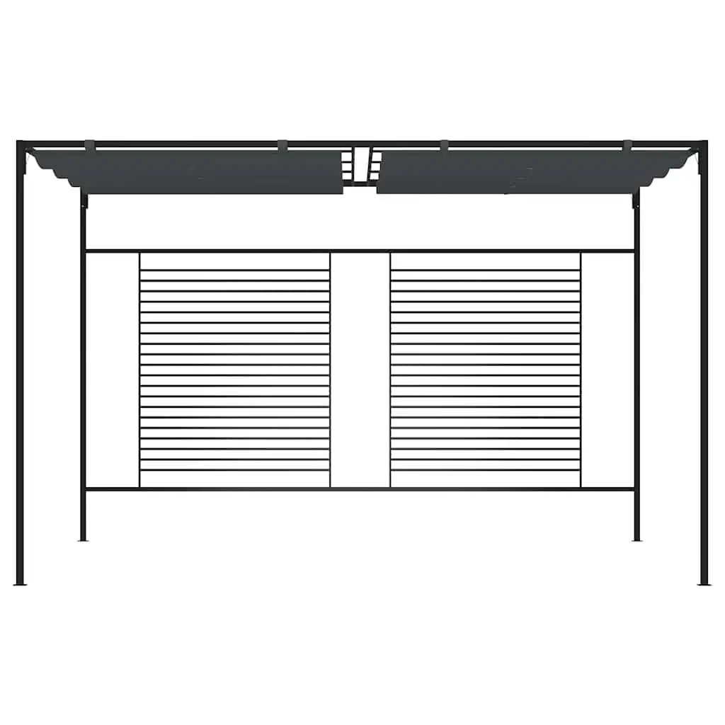 Gazebo Outdoor Shelter 4x3m Retractable Roof Anthracite