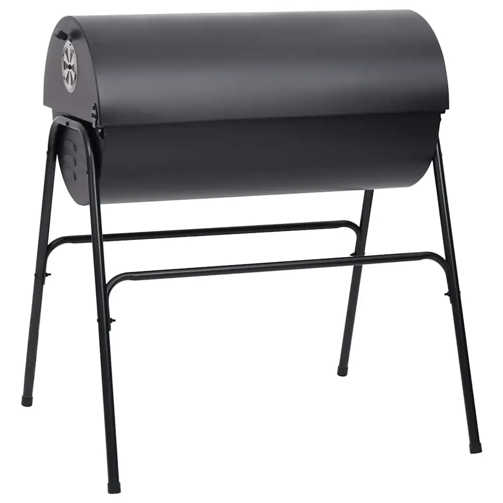 Barrel Grill BBQ Charcoal Outdoor Cooking 2 Grids Black Steel