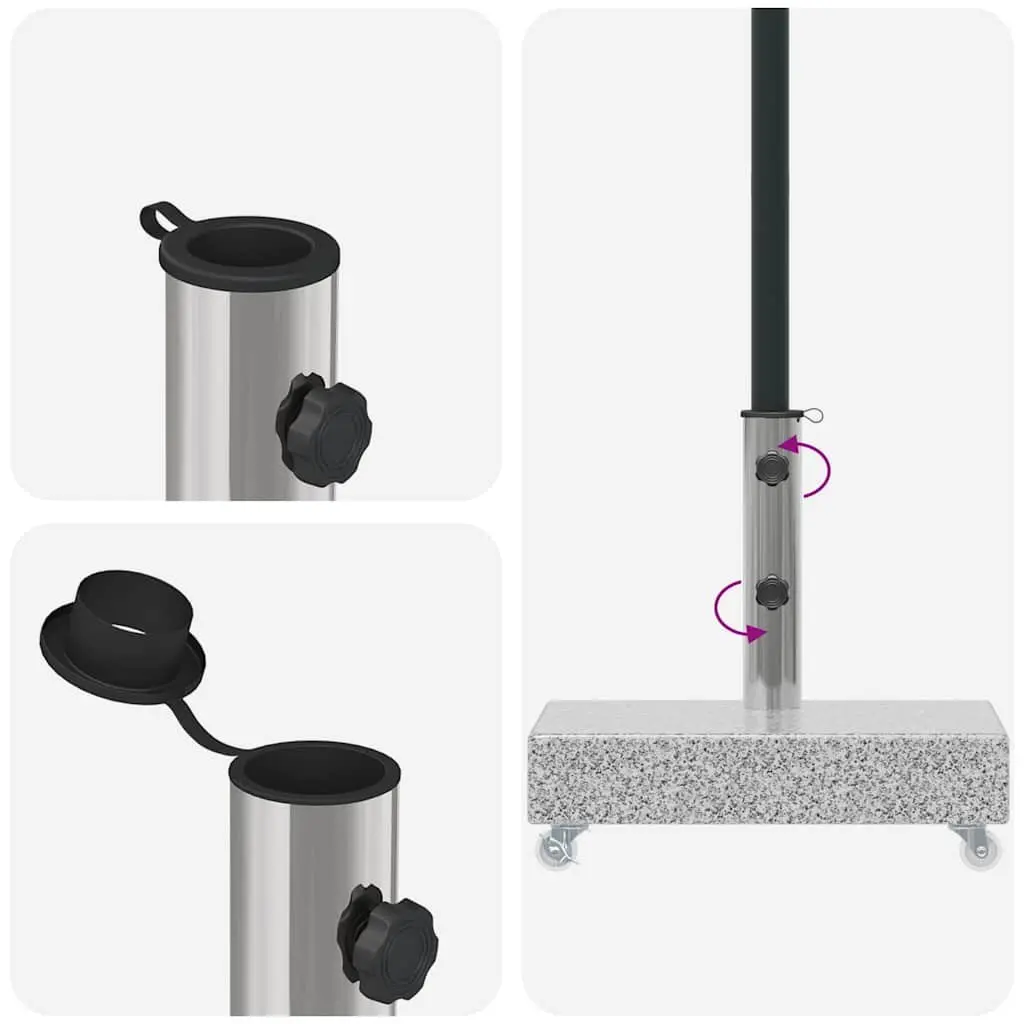 Outdoor Umbrella Base Heavy Duty Parasol Holder Grey Granite 45 x 25 x 8.3 cm